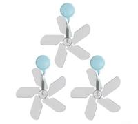Lot de 3 déflecteurs d'air muraux réglables pour climatiseur - Guide anti-soufflage direct - Ventouse - Directeur de débit central - Bleu