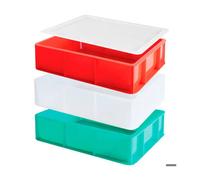 Lot de 3 demi bacs à pâtons pizza et couvercle Italia - 3 bacs + couvercle