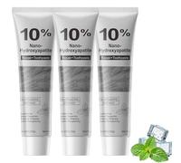 Lot de 3 dentifrices nano-hydroxyapatite sans fluorure pour l'entretien de l'émail dentifrice reminéralisant pour les dents sensibles pour le soin buccal quotidien goût menthe frais