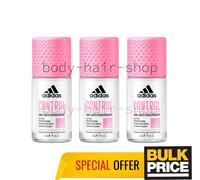 Lot de 3 déodorants Adidas pour femmes Control Roll-on 48H Sweat Ultra Protec...