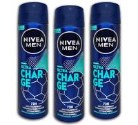 Lot de 6 déodorants NIVEA Men ultra charge anti-transpirants en spray 6 x 150 ml