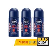Lot de 3 déodorants roulants à impact sec pour hommes Nivea 72H protection...