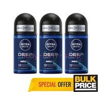 Lot de 3 déodorants roulants antibactériens 72H pour hommes Nivea Deep Beat
