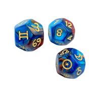 Lot de 3 dés de divination à paillettes à 12 faces pour les amateurs d'astrologie - Comprend un rouleau équilibré et des dés de particules pour l'astrologie