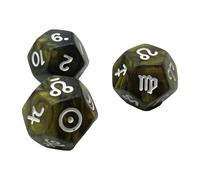 Lot de 3 dés de divination à paillettes à 12 faces pour les amateurs d'astrologie - Comprend un rouleau équilibré et des dés de particules pour l'astrologie