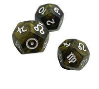 Lot de 3 dés de divination colorés en résine avec finition pailletée pour jeu de rôle mystique et guide astrologique