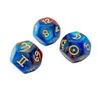 Lot de 3 dés de divination colorés en résine avec finition pailletée pour jeu de rôle mystique et guide astrologique