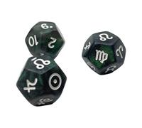 Lot de 3 dés de divination colorés en résine avec finition pailletée pour jeu de rôle mystique et guide astrologique