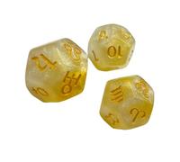 Lot de 3 dés de divination colorés en résine avec finition pailletée pour jeu de rôle mystique et guide astrologique