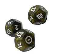Lot de 3 dés de divination scintillants à 12 faces pour constellations, fortunes, contes et tables