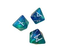 Lot de 3 dés de runes mystiques en acrylique 8 faces assorties polyédriques avec symboles et double couleur