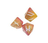 Lot de 3 dés de runes mystiques en acrylique 8 faces assorties polyédriques avec symboles et symboles mystiques double ton