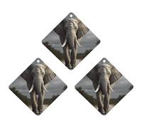 Lot de 3 désodorisants 3D en forme d'éléphant à suspendre pour voiture - Cartes parfumées - Gris - Longue durée - Pour homme et femme - Désodorisant naturel avec cordon de serrage