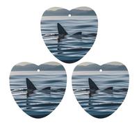 Lot de 3 désodorisants à suspendre en forme d'aileron de requin pour voiture, maison, bureau, blanc