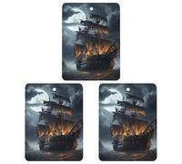 Lot de 3 désodorisants à suspendre - Motif pirate - Pleine lune - Pour voiture, armoire ou maison