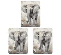 Lot de 3 désodorisants à suspendre pour voiture, animaux mignons, éléphants, tablettes d'aromathérapie, cartes parfumées à suspendre pour rétroviseur, armoire, armoire à chaussures, carrés, noir