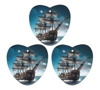 Lot de 3 désodorisants à suspendre pour voiture, bateau de pirate, aromathérapie, cartes parfumées à suspendre pour rétroviseur, armoire, armoire à chaussures, forme d'amour, noir