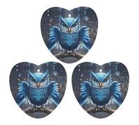 Lot de 3 désodorisants à suspendre pour voiture, hibou bleu, tablettes d'aromathérapie, cartes parfumées à suspendre pour rétroviseur, armoire, armoire à chaussures, forme d'amour, gris