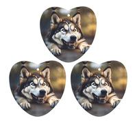 Lot de 3 désodorisants à suspendre pour voiture Husky - Tablettes d'aromathérapie - Cartes parfumées à suspendre pour rétroviseur, armoire, armoire à chaussures, forme d'amour - Gris