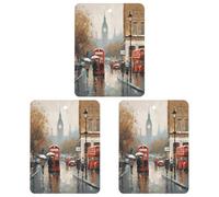 Lot de 3 désodorisants à suspendre pour voiture, impression de Londres, miroir, tablettes d'aromathérapie, décoration intérieure, salle de bain, chambre à coucher, parfum lavande