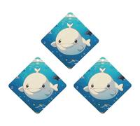 Lot de 3 désodorisants à suspendre pour voiture, maison, bureau - Motif baleine blanche - Style gris