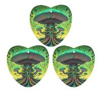 Lot de 3 désodorisants à suspendre pour voiture, maison, bureau, motif champignons rêveurs et arbre, style blanc