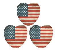 Lot de 3 désodorisants à suspendre pour voiture, maison, bureau - Motif drapeau américain - Style gris