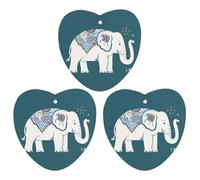 Lot de 3 désodorisants à suspendre pour voiture, maison, bureau - Motif éléphant - Style noir