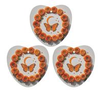 Lot de 3 désodorisants à suspendre pour voiture, maison, bureau - Orange Butterfly Moon - Style gris