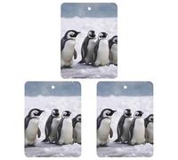 Lot de 3 désodorisants à suspendre pour voiture, maison, voiture, décoration intérieure, jeunes pingouins avec neige