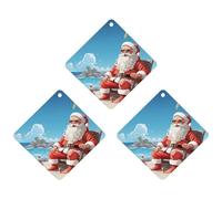 Lot de 3 désodorisants à suspendre pour voiture, maison, voiture, décoration intérieure, Père Noël à la plage