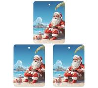 Lot de 3 désodorisants à suspendre pour voiture, maison, voiture, décoration intérieure, Père Noël à la plage