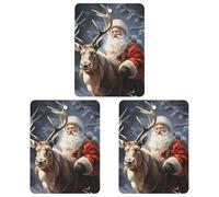 Lot de 3 désodorisants à suspendre pour voiture, maison, voiture, décoration intérieure, Père Noël et cerf