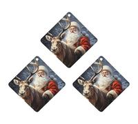 Lot de 3 désodorisants à suspendre pour voiture, maison, voiture, décoration intérieure, Père Noël et cerf