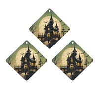 Lot de 3 désodorisants à suspendre pour voiture, manoir hanté, tablettes d'aromathérapie, cartes parfumées à suspendre pour rétroviseur, armoire, armoire à chaussures, losange, noir