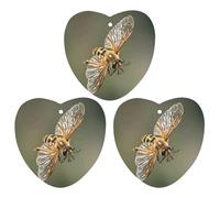 Lot de 3 désodorisants à suspendre pour voiture - Motif abeille volante - Cartes parfumées à suspendre - Pour rétroviseur, armoire, armoire à chaussures - Forme d'amour - Blanc