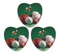 Lot de 3 désodorisants à suspendre pour voiture - Motif : basket-ball, rugby, baseball, golf, golf - Style noir