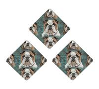 Lot de 3 désodorisants à suspendre pour voiture Motif bouledogue anglais drôle - Feuilles d'encens à suspendre - Rhombus - Pour voiture, maison, voiture, décoration intérieure