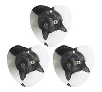 Lot de 3 désodorisants à suspendre pour voiture, motif chat noir allongé, tablettes d'aromathérapie, cartes parfumées à suspendre pour rétroviseur, armoire, armoire à chaussures, forme d'amour, blanc