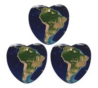 Lot de 3 désodorisants à suspendre pour voiture Motif satellite Amérique du Sud - Feuilles parfumées à suspendre - Forme d'amour pour voiture, maison, décoration intérieure