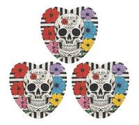 Lot de 3 désodorisants à suspendre pour voiture Motif squelette et fleur Noir et blanc