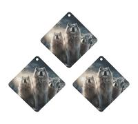 Lot de 3 désodorisants à suspendre pour voiture - Motif tribus de loups - Tablettes d'aromathérapie - Cartes parfumées à suspendre pour rétroviseur, armoire, armoire à chaussures, losange gris