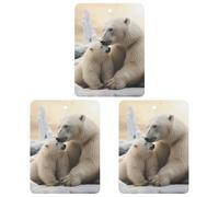 Lot de 3 désodorisants à suspendre pour voiture Ours polaire Amour tablettes d'aromathérapie pour garde-robe, voiture, décoration d'intérieur