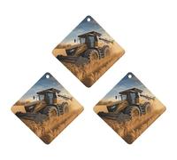 Lot de 3 désodorisants à suspendre pour voiture, tracteur agricole, récolte, aromathérapie, cartes parfumées à suspendre pour rétroviseur, armoire, armoire à chaussures, losange, blanc