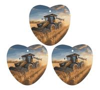 Lot de 3 désodorisants à suspendre pour voiture, tracteur agricole, récolte, aromathérapie, cartes parfumées à suspendre pour rétroviseur, armoire, armoire à chaussures, forme d'amour, blanc