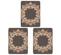 Lot de 3 désodorisants carrés à suspendre en forme de couronne florale esthétique marron pour voiture, maison, bureau - Style blanc
