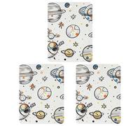 Lot de 3 désodorisants carrés à suspendre pour voiture, maison, bureau - Motif graffiti astronaute - Gris
