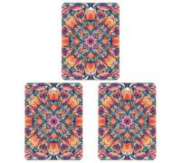 Lot de 3 désodorisants carrés à suspendre pour voiture, maison, bureau - Motif symétrique coloré - Style gris