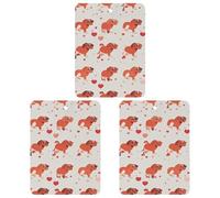 Lot de 3 désodorisants carrés à suspendre pour voiture, maison, bureau Motif teckels Noir