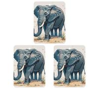Lot de 3 désodorisants carrés à suspendre pour voiture, maison, bureau, style aquarelle éléphant